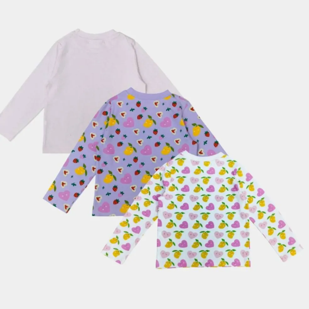 Kids' 3 Pack Cotton Long Sleeve Pyjama Set
