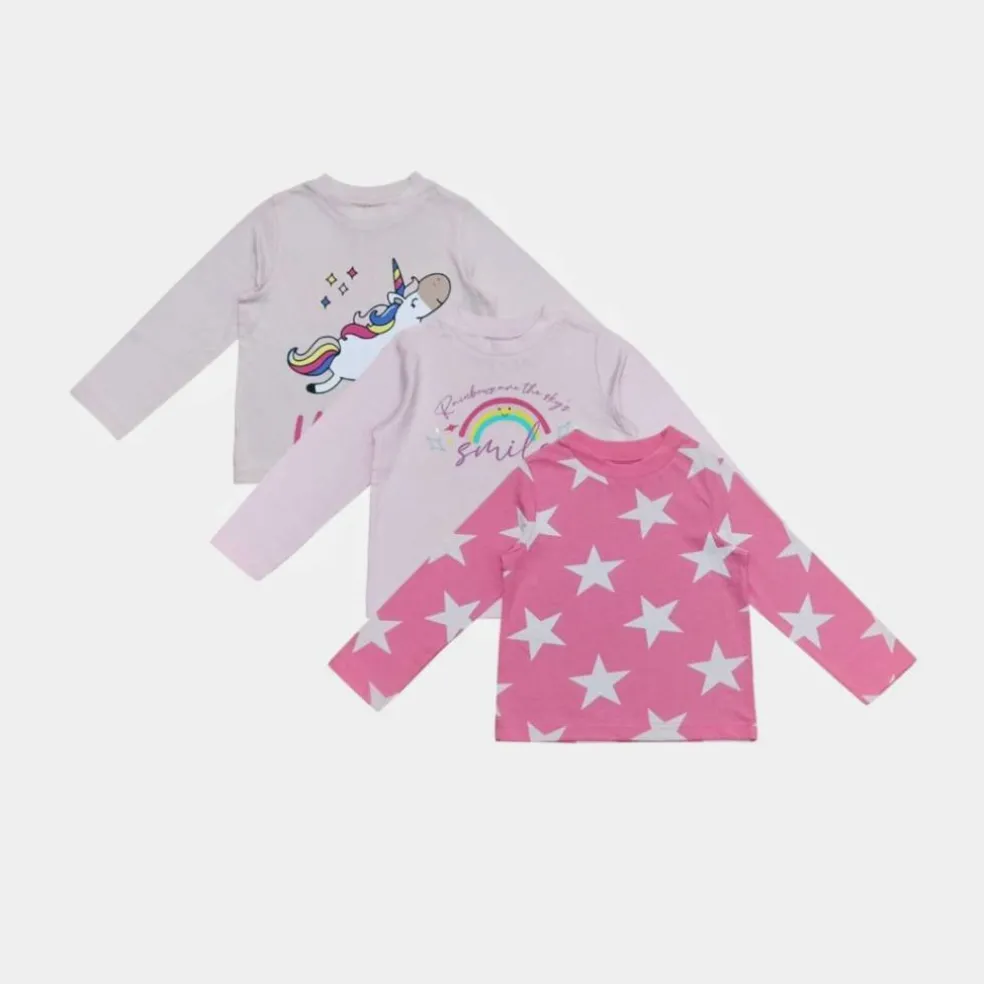 Kids' 3 Pack Cotton Long Sleeve Pyjama Set