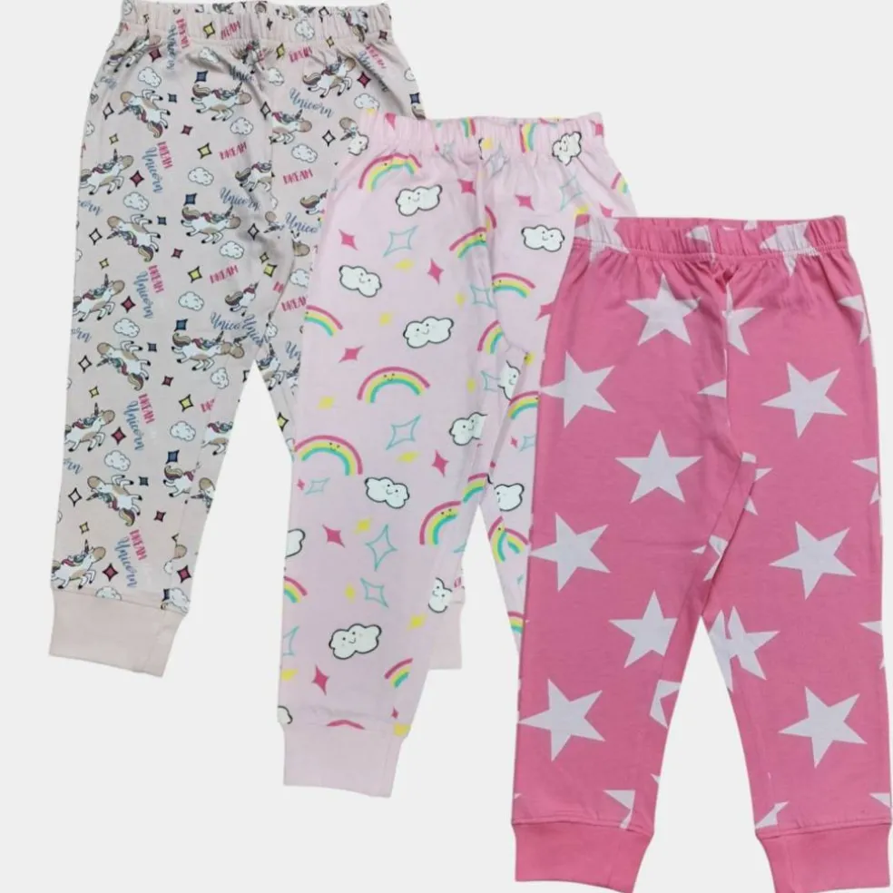 Kids' 3 Pack Cotton Long Sleeve Pyjama Set