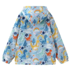Kids' Print Hooded Long Sleeve Rain Anorak