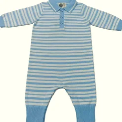 Kids' Striped Cotton Long Sleeve Romper