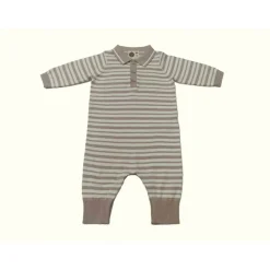 Kids' Striped Cotton Long Sleeve Romper