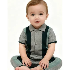Kids' Striped Cotton Short Sleeve Onesie