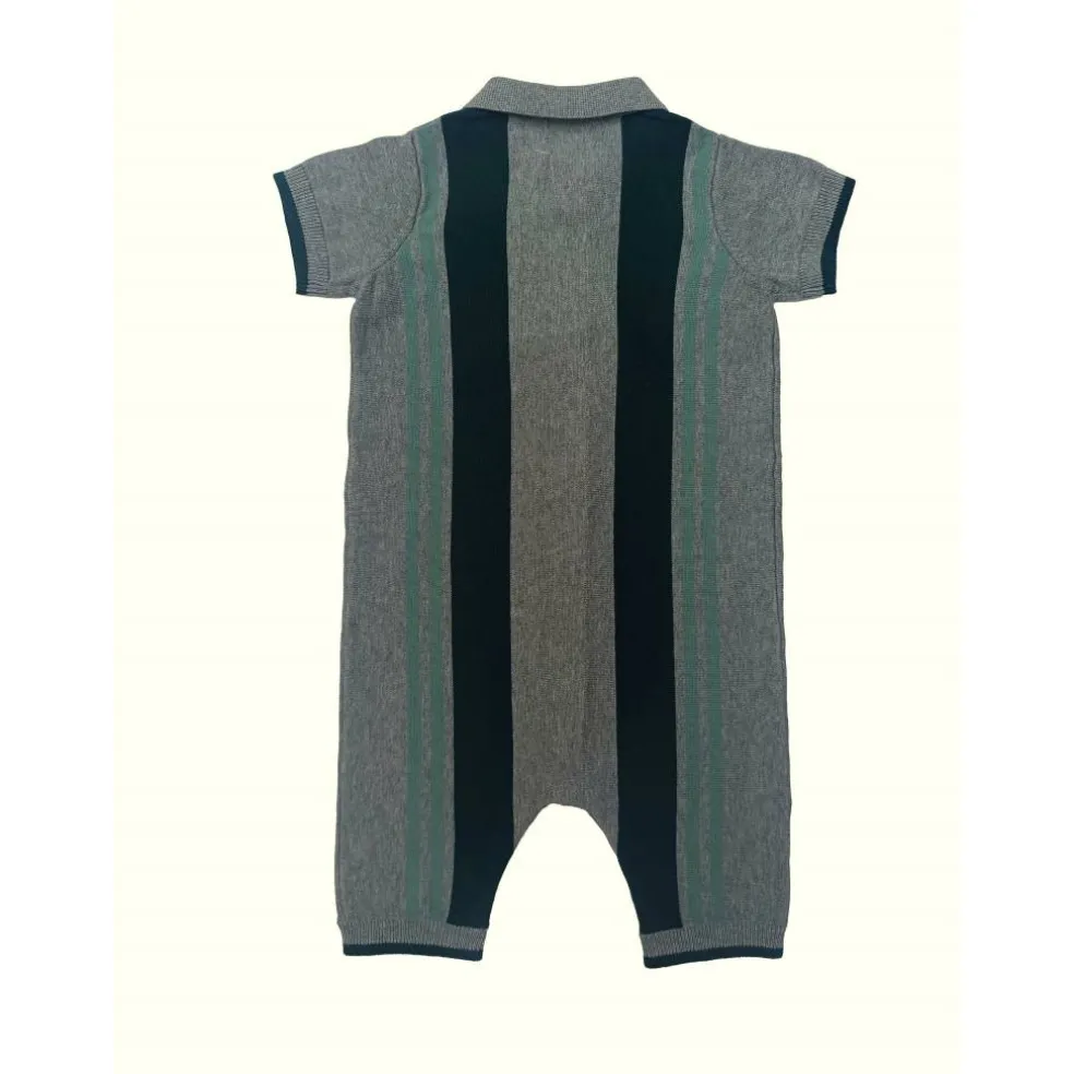 Kids' Striped Cotton Short Sleeve Onesie