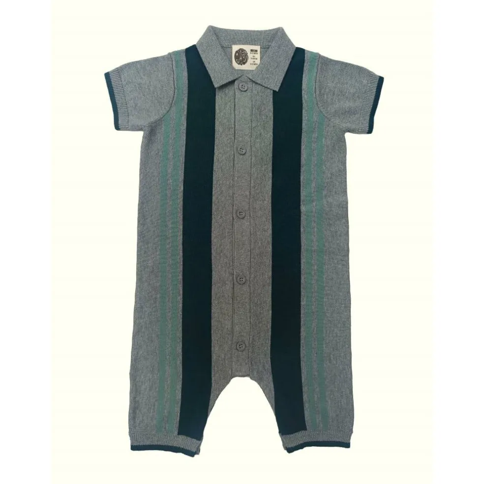 Kids' Striped Cotton Short Sleeve Onesie