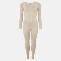 Knitted Long Sleeve Jumpsuit Womens