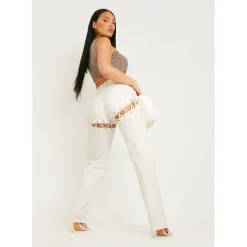 Lace Up Straight Leg Trousers