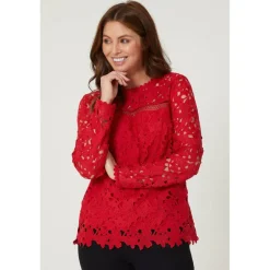Ladies Long Sleeve Lace Top