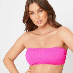 Ladies Textured Bandeau Bikini Top
