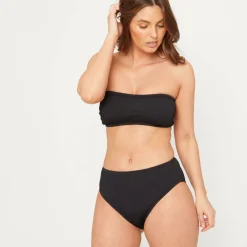 Ladies Textured Bandeau Bikini Top