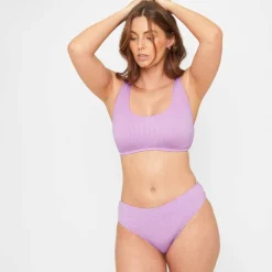 Ladies Textured Square Neck Bikini Top