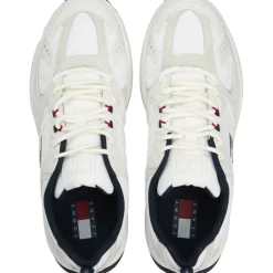 Logo Mixed Texture Trainers