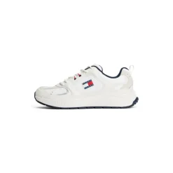 Logo Mixed Texture Trainers