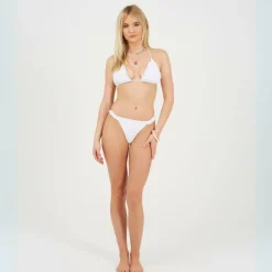 Low Rise Bikini Bottoms with Frill Trim