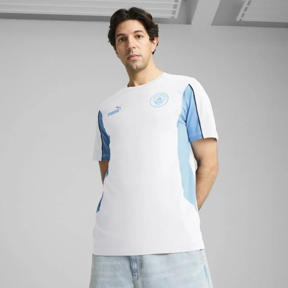 Manchester City Football Archive T-Shirt Mens