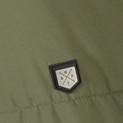 Men long jacket fleece lined zip pockets khaki