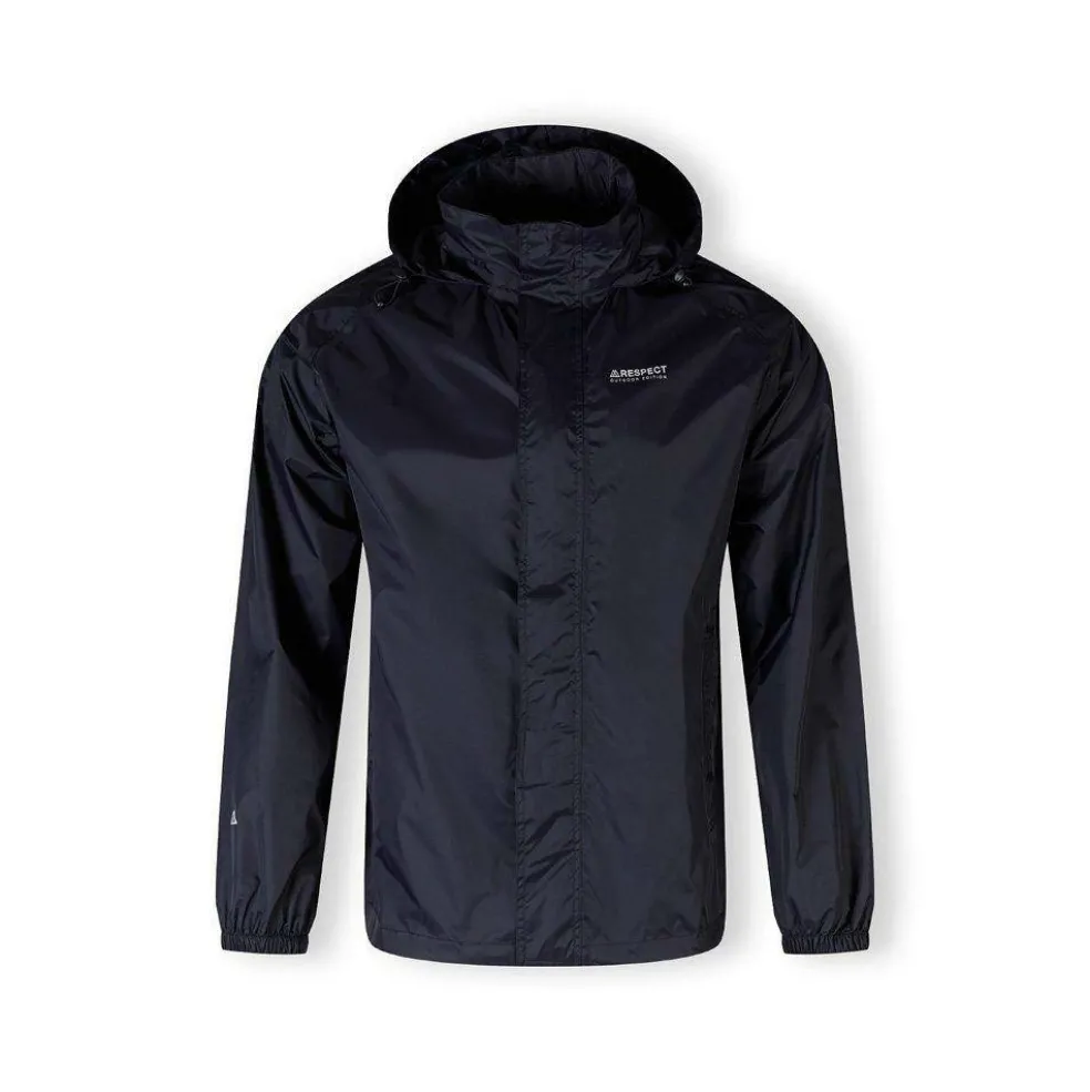 Men packaway waterproof jacket with zip pockets navy