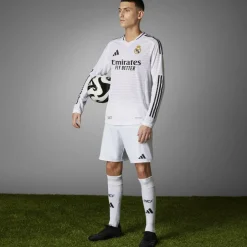 Mens adidas Real Madrid Authentic Long-Sleeve Home Shirt 24/25