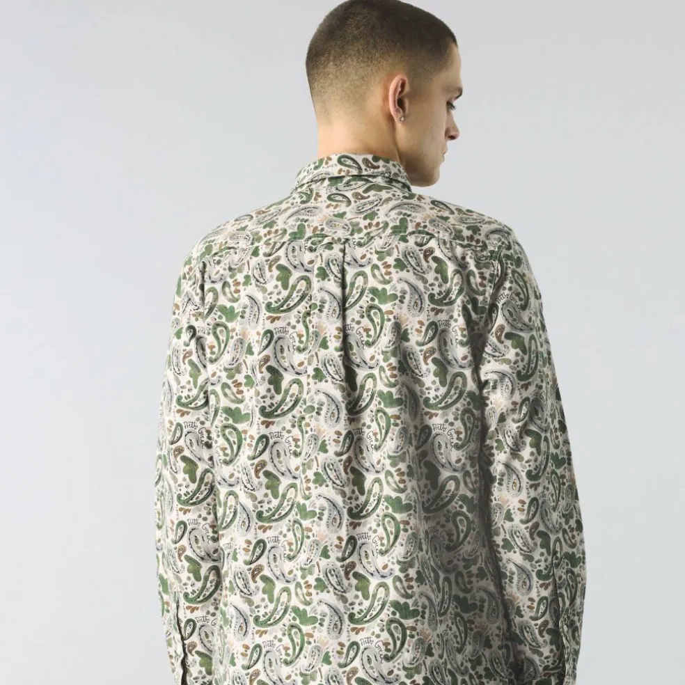 Men's Aquarelle Paisley Long-Sleeve Patterned Shirt