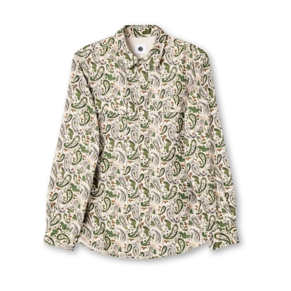 Men's Aquarelle Paisley Long-Sleeve Patterned Shirt