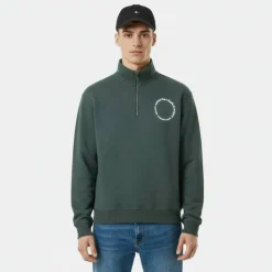 Men's Athletic Cotton Long Sleeve Funnel Neck Oversized Fit 1/4 Zip Fleece
