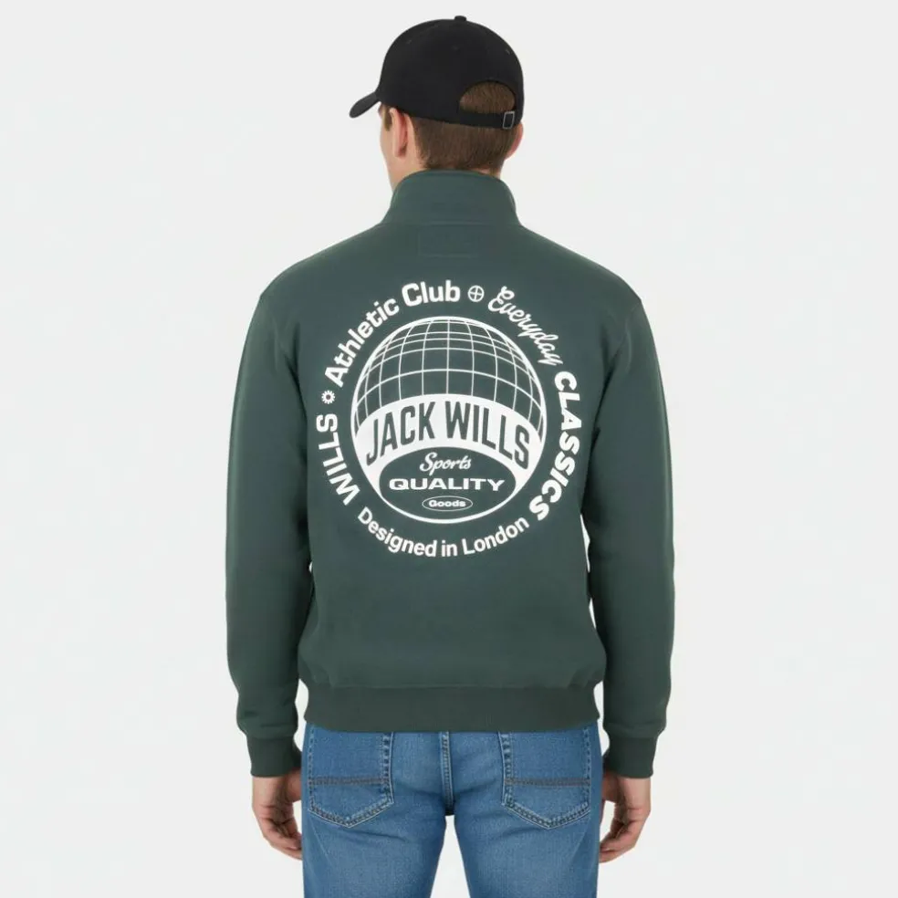 Men's Athletic Cotton Long Sleeve Funnel Neck Oversized Fit 1/4 Zip Fleece