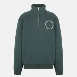 Men's Athletic Cotton Long Sleeve Funnel Neck Oversized Fit 1/4 Zip Fleece