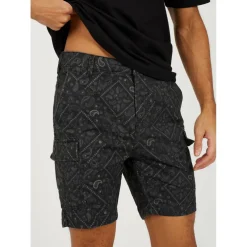 Mens Bandana Print Cargo Shorts
