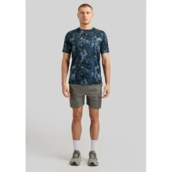 Men's Brush Print Short-Sleeve Performance Gym Top