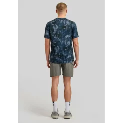 Men's Brush Print Short-Sleeve Performance Gym Top