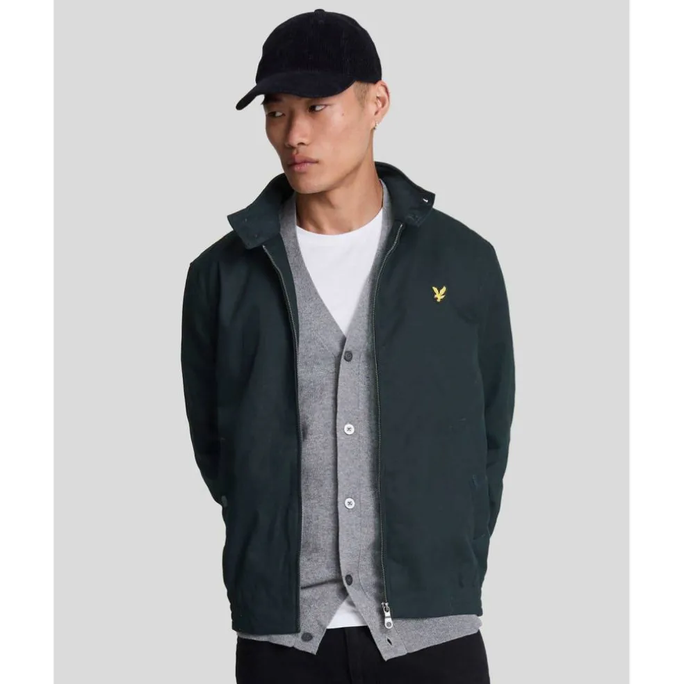 Men's Classic Funnel Neck Long Sleeve Zip Harrington Jacket