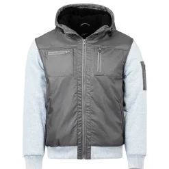 Men's Classic Hooded Fleece-Lined Long Sleeve 5 Pocket Hybrid Jacket