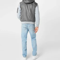 Men's Classic Hooded Fleece-Lined Long Sleeve 5 Pocket Hybrid Jacket