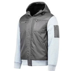 Men's Classic Hooded Fleece-Lined Long Sleeve 5 Pocket Hybrid Jacket
