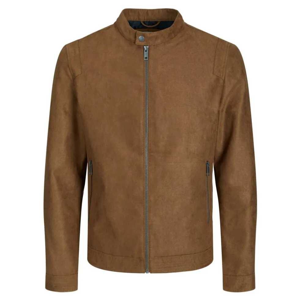 Men's Clean Faux Leather Jacket