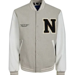 Men's College Wool Blend Bomber Jacket