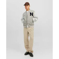 Men's College Wool Blend Bomber Jacket