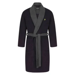 Men's Contrast Trim Absorbent Towel Dressing Gown