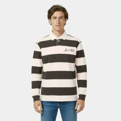 Men's Cotton Long Sleeve Rugby Polo Shirt