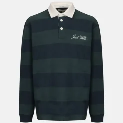 Men's Cotton Long Sleeve Rugby Polo Shirt