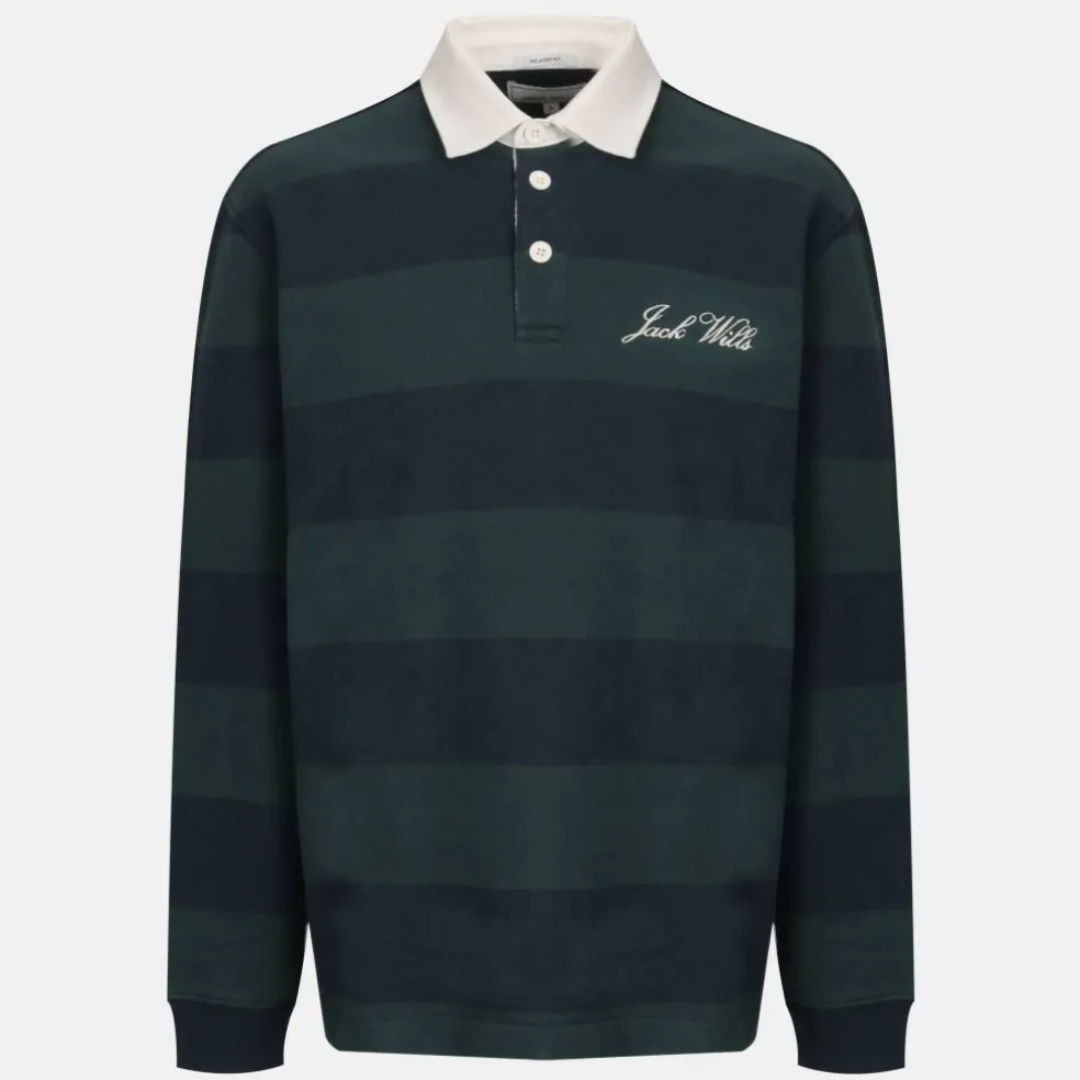 Men's Cotton Long Sleeve Rugby Polo Shirt