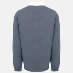 Men's Cotton Long Sleeve Rugby Polo Shirt