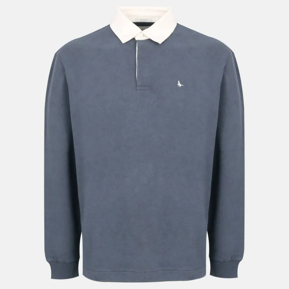 Men's Cotton Long Sleeve Rugby Polo Shirt