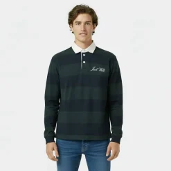 Men's Cotton Long Sleeve Rugby Polo Shirt