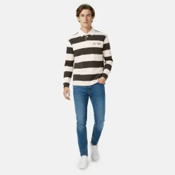 Men's Cotton Long Sleeve Rugby Polo Shirt