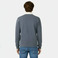 Men's Cotton Long Sleeve Rugby Polo Shirt