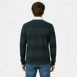 Men's Cotton Long Sleeve Rugby Polo Shirt