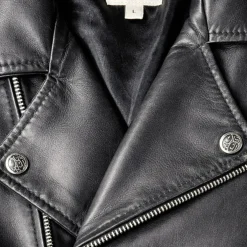 Mens Genuine Sheepskin Leather Biker Jacket