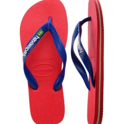 Men's Hav Brasil Logo Ruby Red Flip Flops