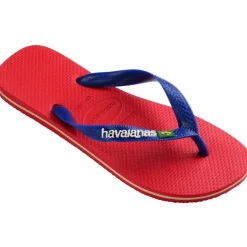 Men's Hav Brasil Logo Ruby Red Flip Flops
